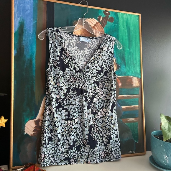 Denver Hayes Floral Short Sleeve Top - Black and White M - Picture 14 of 14